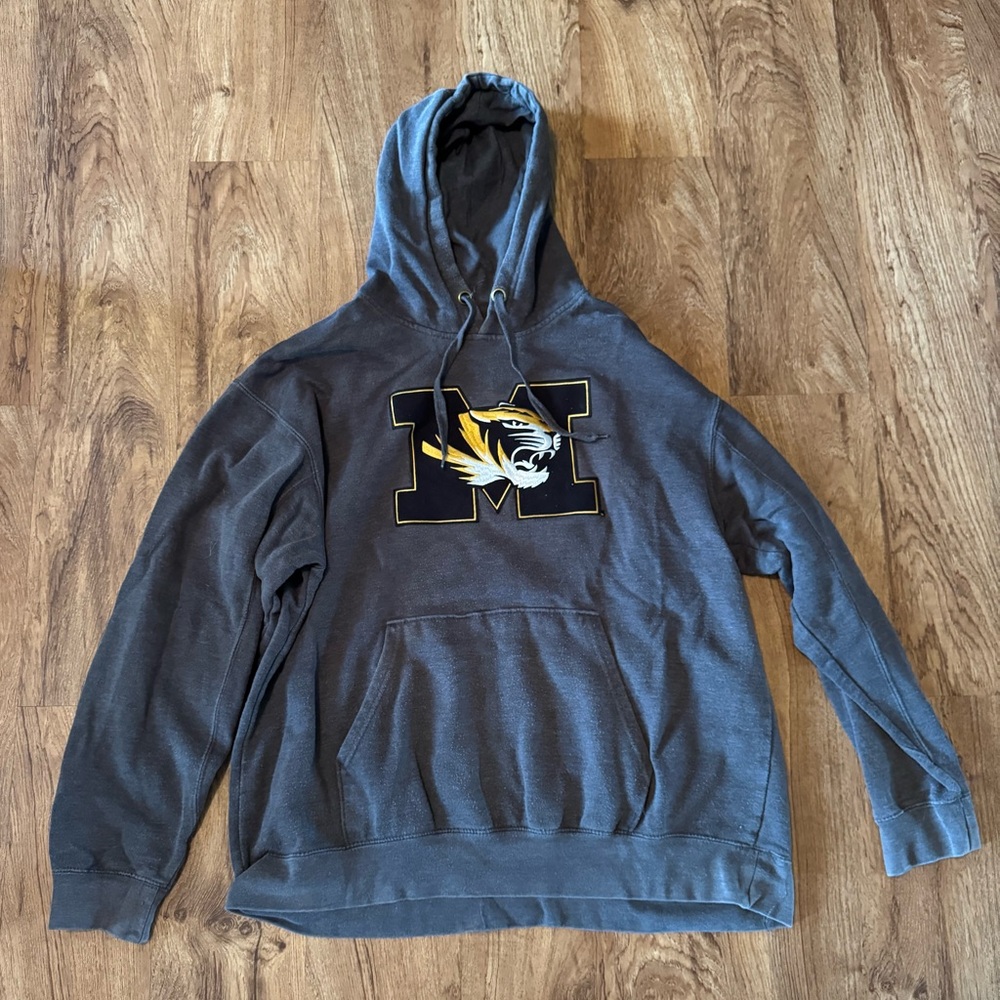 Charcoal Gray Hoodie with Mizzou Logo